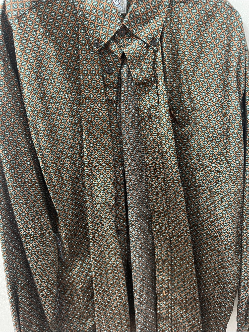 Cinch Men's Brown Geo-Print Button-Down Shirt